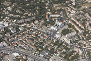 France, Gard (30), Nîmes, Mas de Mingues  (vue aérienne)