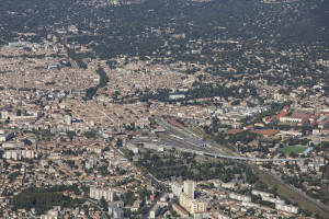 France, Gard (30), Nîmes, Hoche Richelieu (vue aérienne)