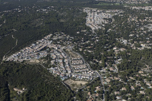 France, Gard (30), Nîmes Ouest, Mas de Vedelin et Mas Thomas  (vue aérienne)