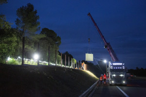 France, Var (83), Chantier AER d'écrans acoustiques pour ESCOTA.